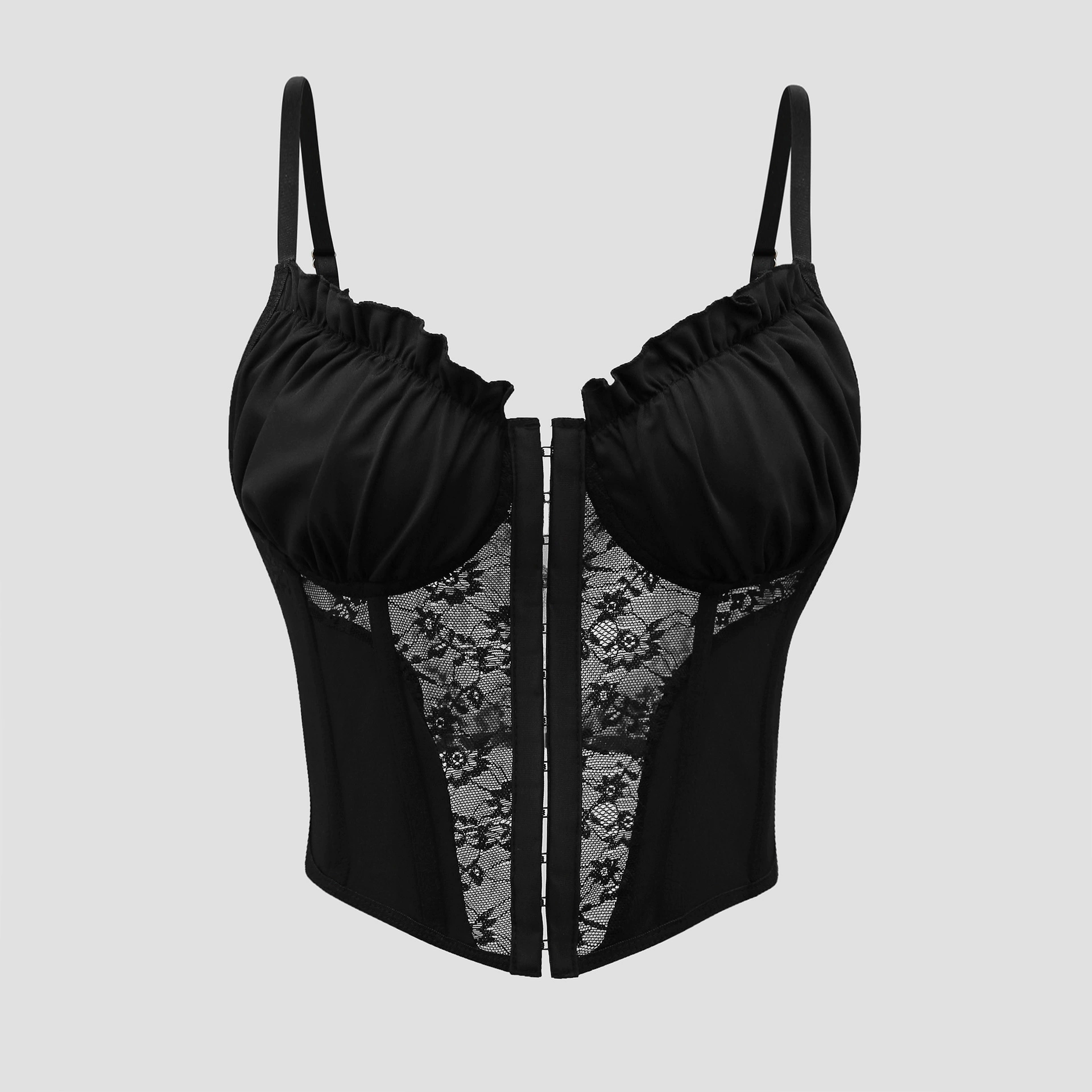 Трансграничный новый простой ins ветер сексуальный высокий высокий кружевной складки