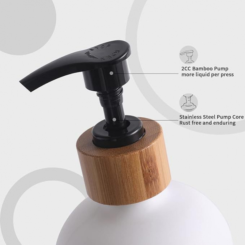 Cabeza de bomba de bambú y madera; Transparencia; vidrio