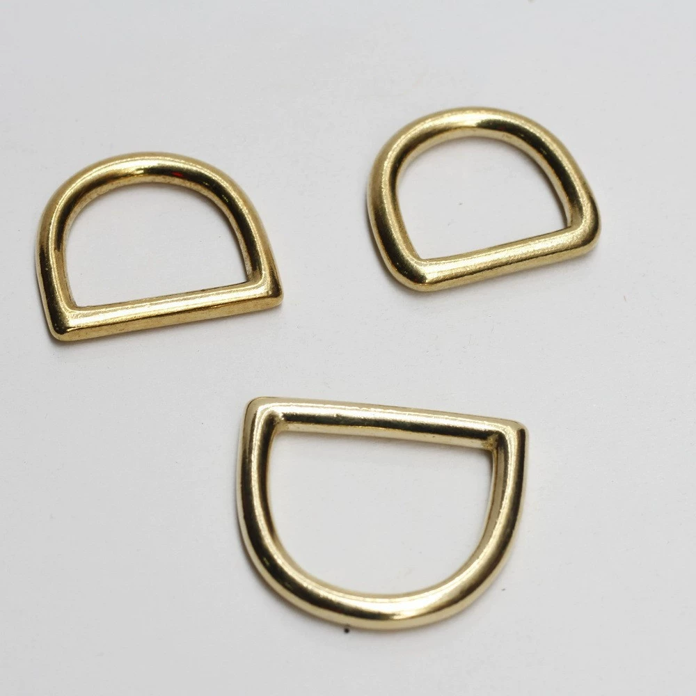 Pure copper seamless D -shaped ring solid brass D -type D -type buckle handmade leather accessories bag bag connection ring