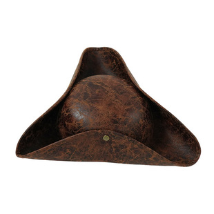 Halloween Triangle Hat Stage Performance Party Hat Decorative Hat Brown Pattern Pirate Hat Prom Props Captain Hat