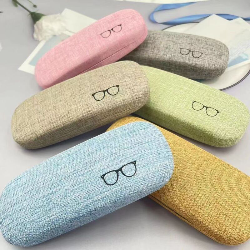 Linen Glasses Case Portable Foldableing Round Bag Sunglasses Bag Anti-Pressure Myopia Reading Glasses Case Mirror Cloth Headband Zipper Bag
