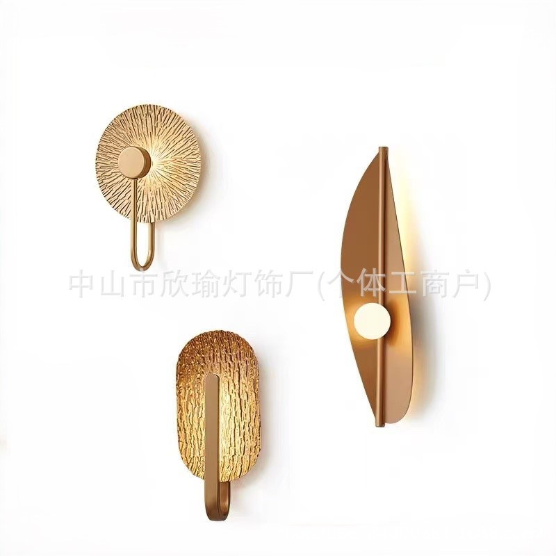 Cabecera de la cama, dormitorio, atmósfera de hoja de fondo, pasillo, pasillo, luces de pared, nuevo estilo, pared de fondo, 2024 Ti sala de estar