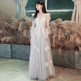 Fairy evening dress women's comfortable princess dress socialite banquet birthday 18-year-old adult ceremony art exam host temperament