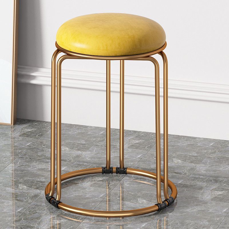 [굵은 6열 솔리드 스틸바-골드다리] 옐로우-가죽