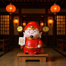 柏福顺小财神摆件招财汽车中控台装饰家居饰品2026新年礼物批发