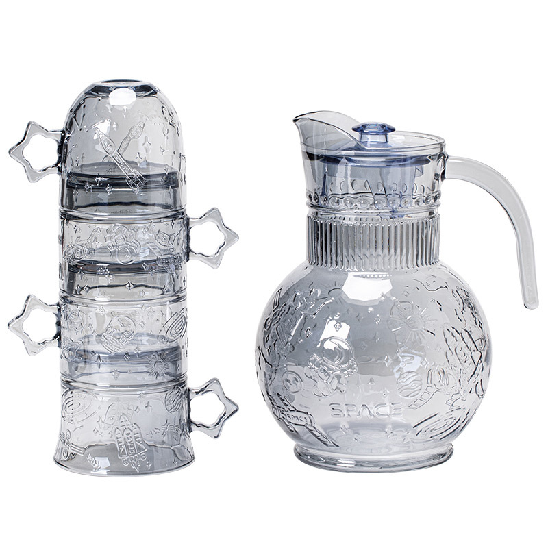 CASC nombre conjunto cielo estrellado taza de vidrio taza de agua conjunto de agua potable hogar de alta apariencia creativa taza apilable conjunto tetera