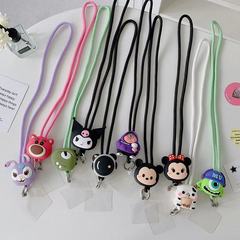 卡通可愛公仔尼龍繩手機掛繩可調節吊繩鑰匙防丟通用手機殼墊片