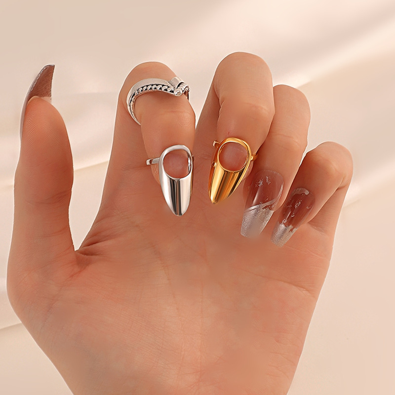 European and American ins Alloy Geometric Nail Set Fashion Niche Nail Ring Fingertip Decoration Simple Armor Jewelry Trendy European and American ins Alloy Geometric Nail Set Fashion Niche Nail Ring Fingertip Decoration Simple Armor Jewelry Trendy