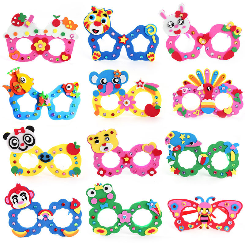 EVA Diamond glasses children's handmade diy creative paste material package kindergarten Festival performance activities