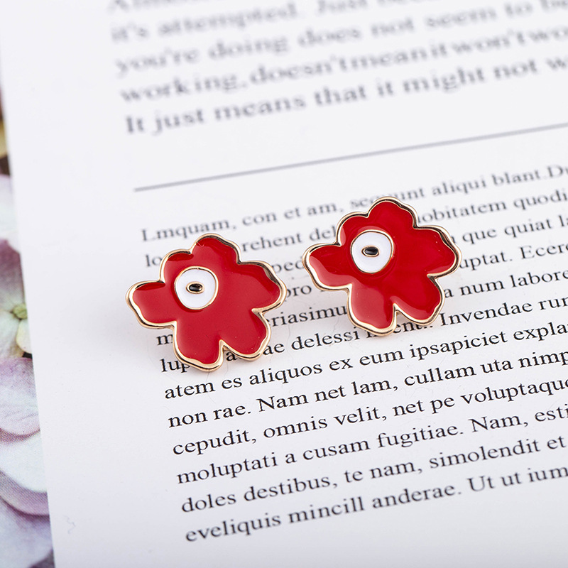 Pendientes De Flores De Aceite De Goteo De Moda Coreana display picture 8