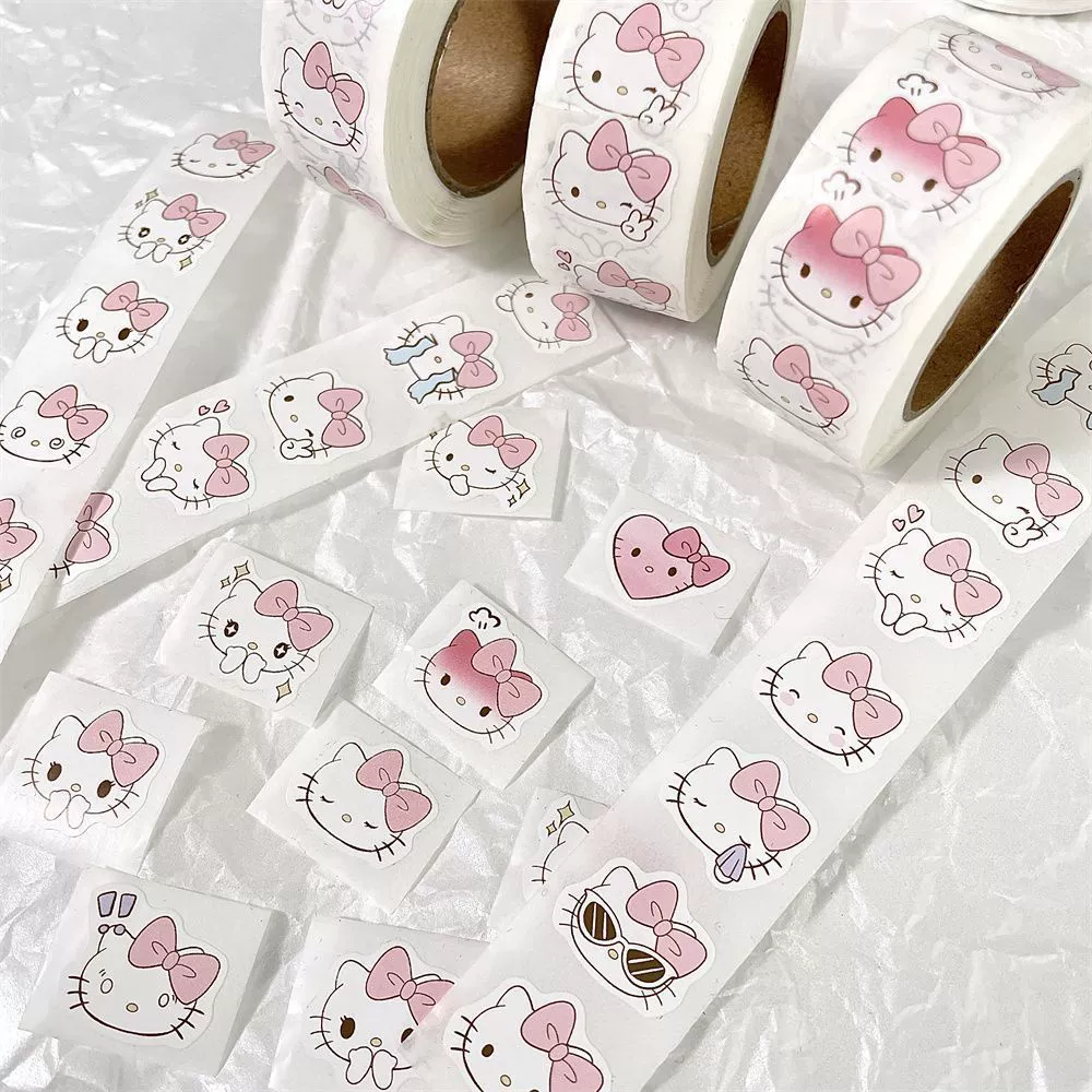 Sticker Roll (Hello Kitty) 1.9 cm width, pattern 1.6 cm, 6.6 m cute fuchsia designs
