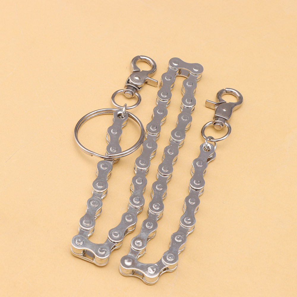 Neue modische Fahrradhose mit Metallgürtelschlaufe, Hip-Hop-Streetdance-Performance-Zubehör für Herren, Fahrradkette_voghion.com