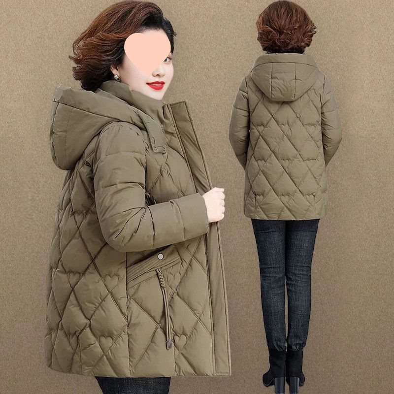 妈妈冬装棉服女中长款新款中老年棉衣秋春夏保暖棉袄外套