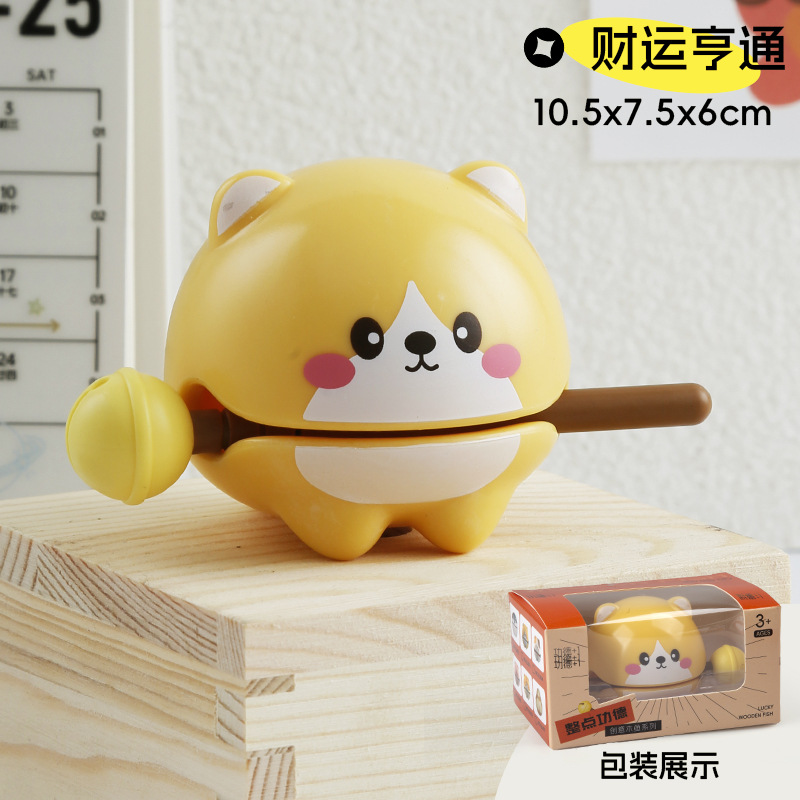 Golpear mérito budista + 1 pequeño pez de madera descompresión de oficina meditación instrumento de percusión ornamentos estudiantes budistas juguetes regalo