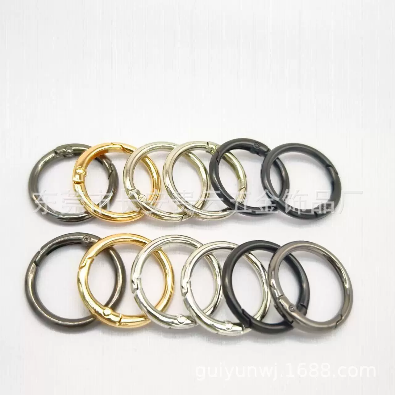 厂家直销电镀弹簧圈跨境专用饰品扣锌合金圆型扣玩具饰品扣