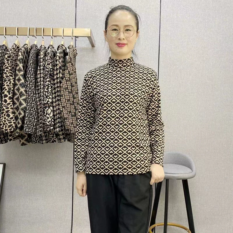 Spring thermal underwear for mother, T-shirt, for middle age, plus size