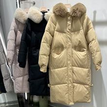 大毛领棉服女冬季2025年新款过膝加厚棉衣韩系长款超好看棉袄外套