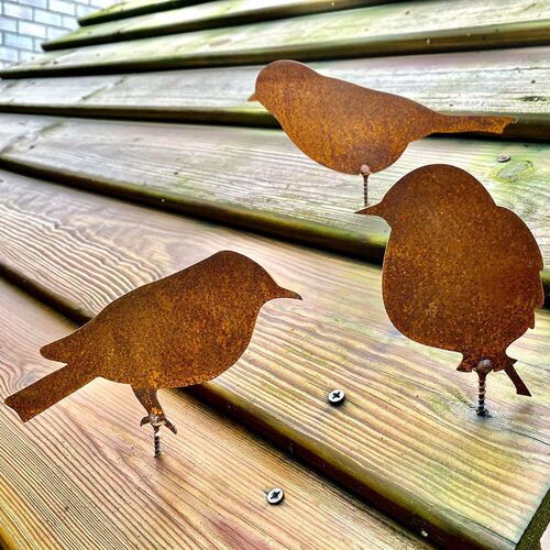 Rusty bird wrought iron decoration metal bird silhouette statue courtyard garden artwork outdoor ornaments plug-in