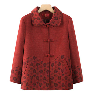 Spring Clothes for the Elderly Grandma's Clothes Coat for the Elderly's Wife's Clothes for the Mother's Spring and Autumn Jacket New Chinese Tang Clothes