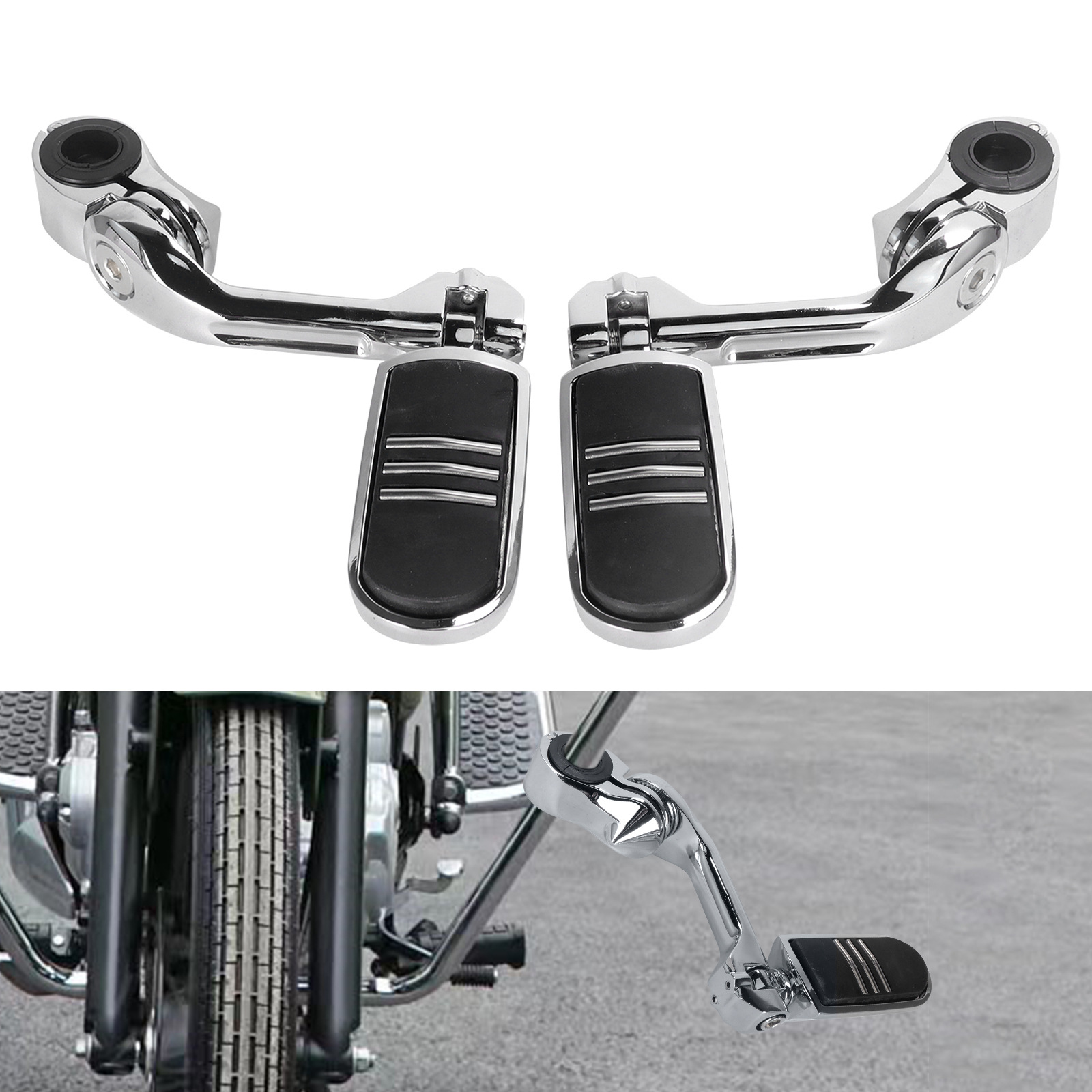 Motorcycle Footrest Combination Long Footrest Bracket Harley Road King Fat Boy Bumper Footrest Guard Bar Rest Bracket