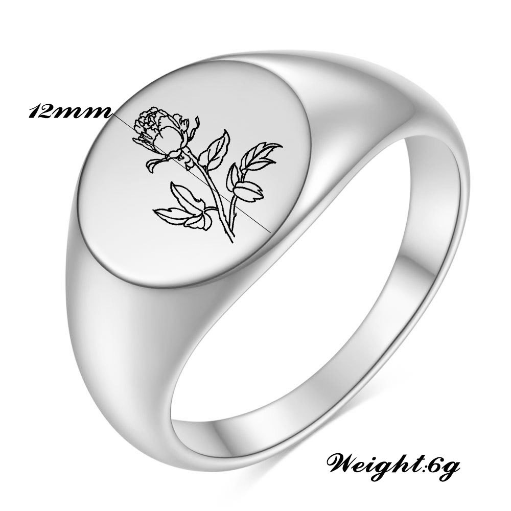 Vintage Style Geometric Rose Titanium Steel Plating Rings
