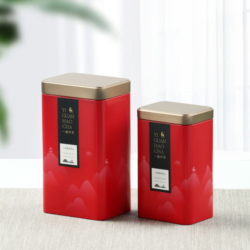 Large 0.5 jin metal square can tea packaging empty box for black tea and green tea, factory general use tea can iron can
