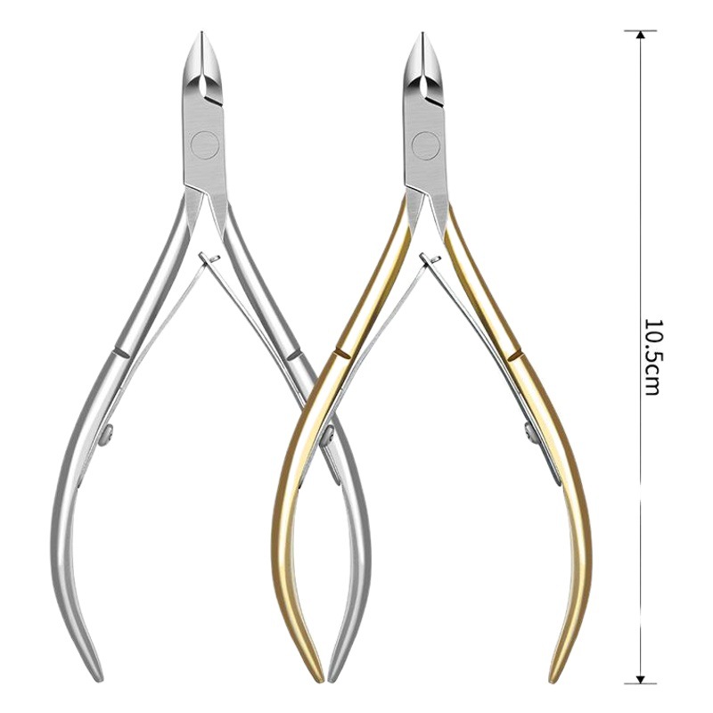 Manicura tijeras de piel muerta pelado de piel muerta tijeras de podadoras de uñas de púas herramientas de manicura de acero inoxidable de plata dorada transfronteriza caliente