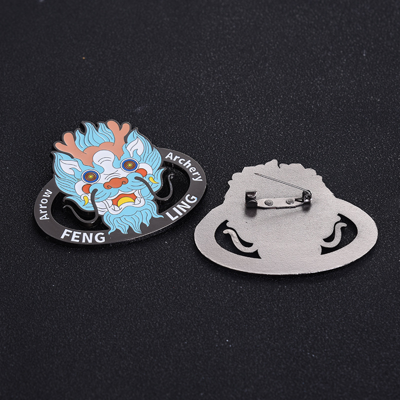 Custom Metal Badges Trendy Cartoon Creative Lanyard Pins Zinc Alloy Enamel Printable Logo Enterprise Lanyards Badges