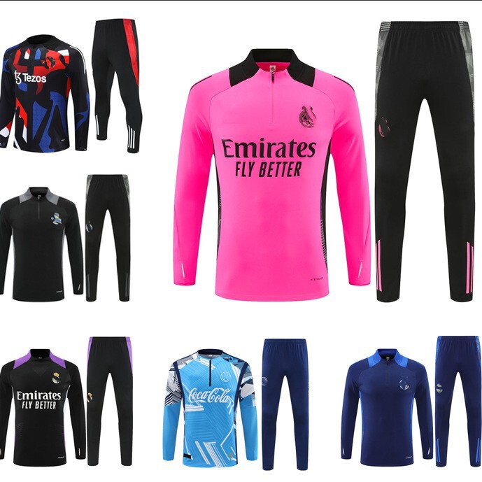 2425 Season Royal Mili Wp Jersey Pre-Match Appearance Football Uniform Warm-Up Long-Sleeved Training Uniform Suit Factory