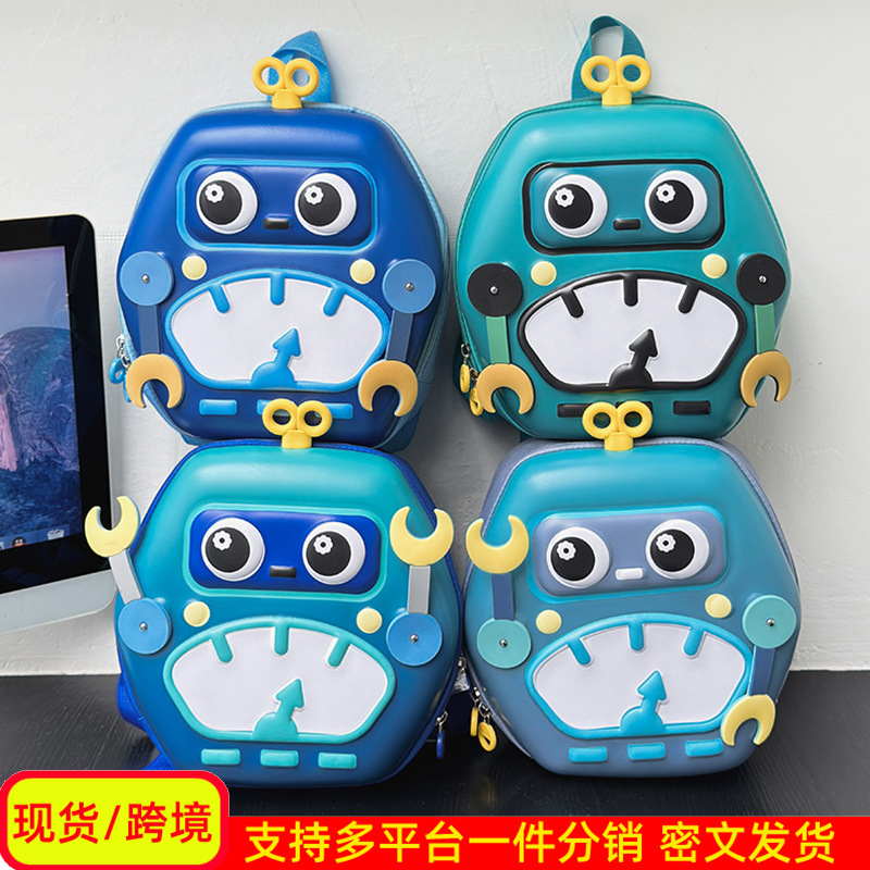Mochila para niños robot tridimensional de dibujos animados mochila para niños pequeños nuevos lindos preescolares niñas mochila de jardín de infantes