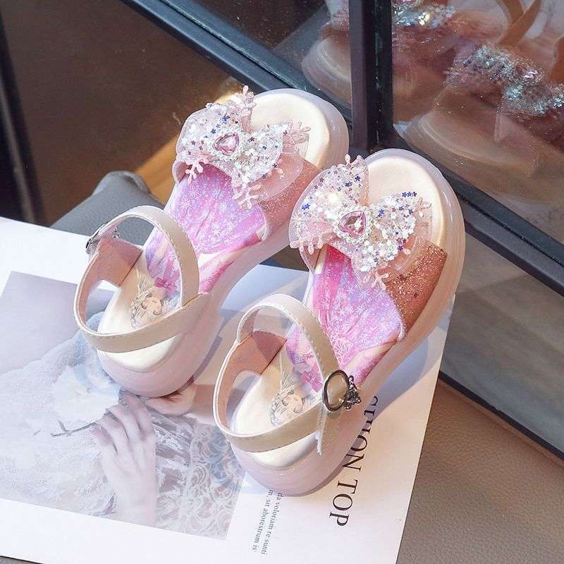女の子の靴エルササンダル 2025 新しい子供女の子ベビークリスタルプリンセスシューズ夏の靴エルサ子供靴|undefined