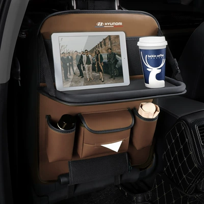 bag car multifunctional tissue bag | Car table board - upgraded-with-table-board-saddle-brown-modern