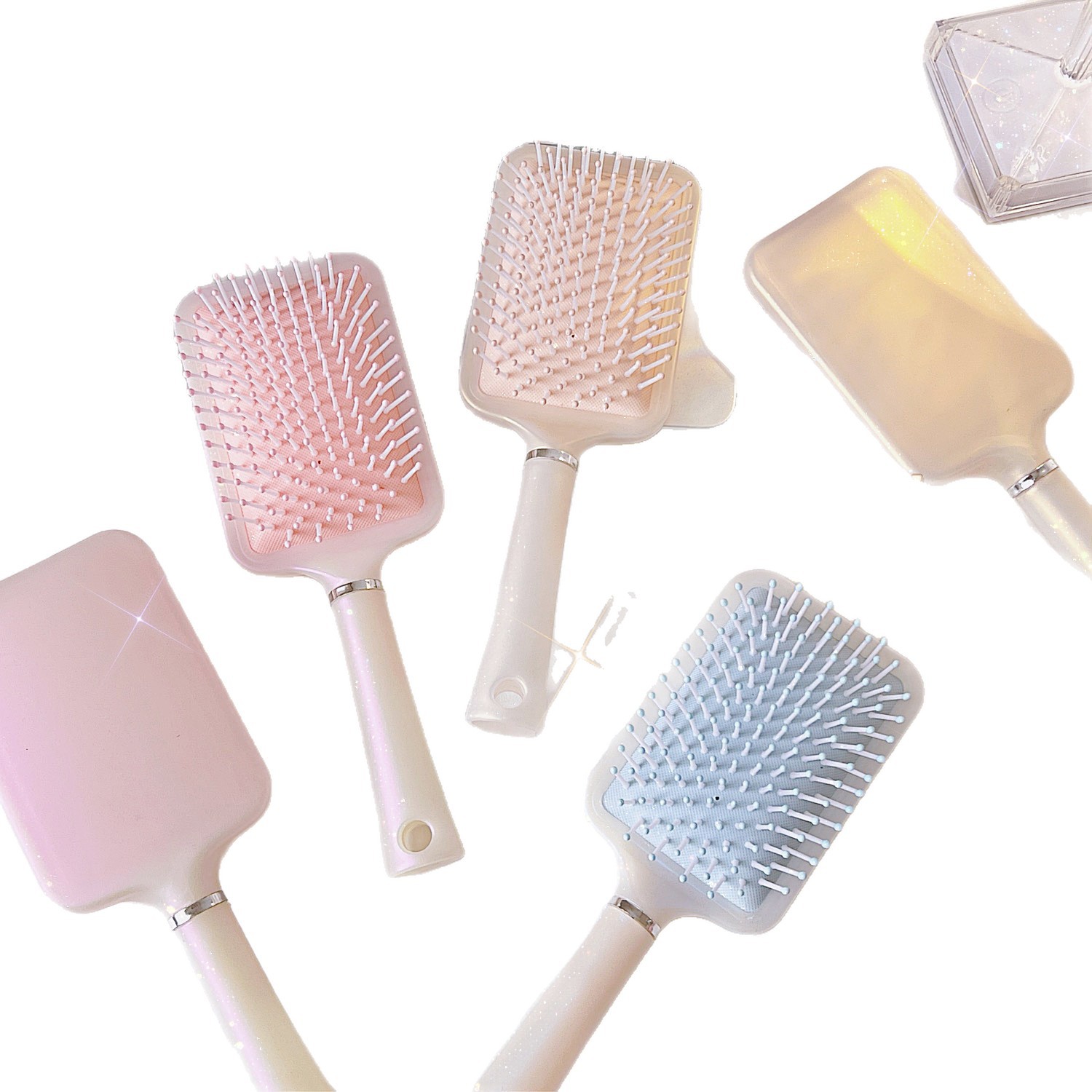 Pearl color gradiente macarón airbag pein al por mayor de alto valor facial lindos niños cabello sin cabello peinero cojín de aire cuero cabelludo masaje pein