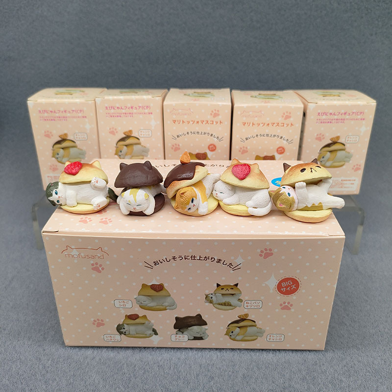 (2개) EIKOH 상자 달걀 MOFUSAND 고양이 상어 꿀벌 고양이 COS 햄버거 상어 고양이 블라인드 박스 컬렉션 모델 장식품