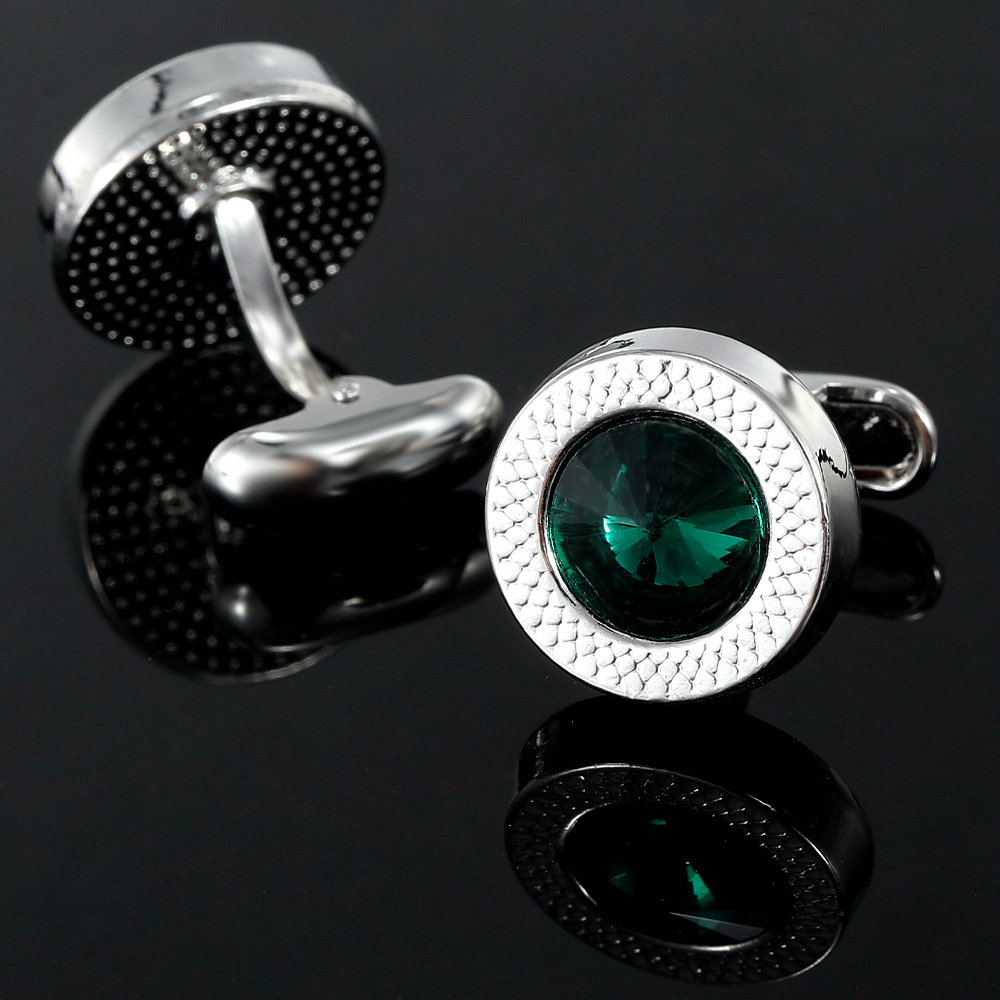 new cufflinks fashion French diamond men's cufflinks hot sale source laser engraving accessories_voghion.com