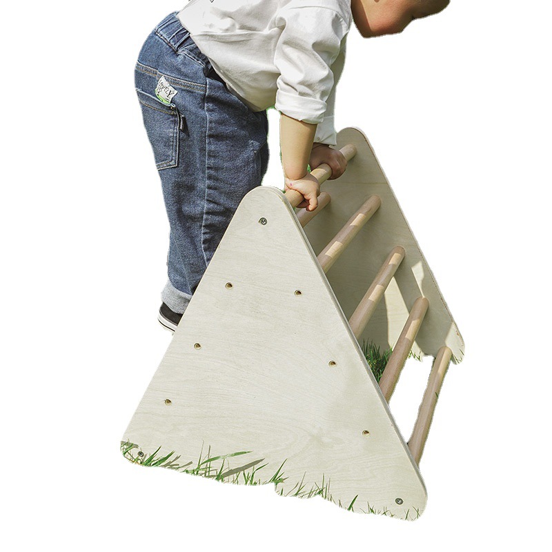 Estante de escalada infantil de madera Estante de escalada para niños Triángulo Estante de entrenamiento físico Estante de escalada Túnel de juguete de aventura para niños