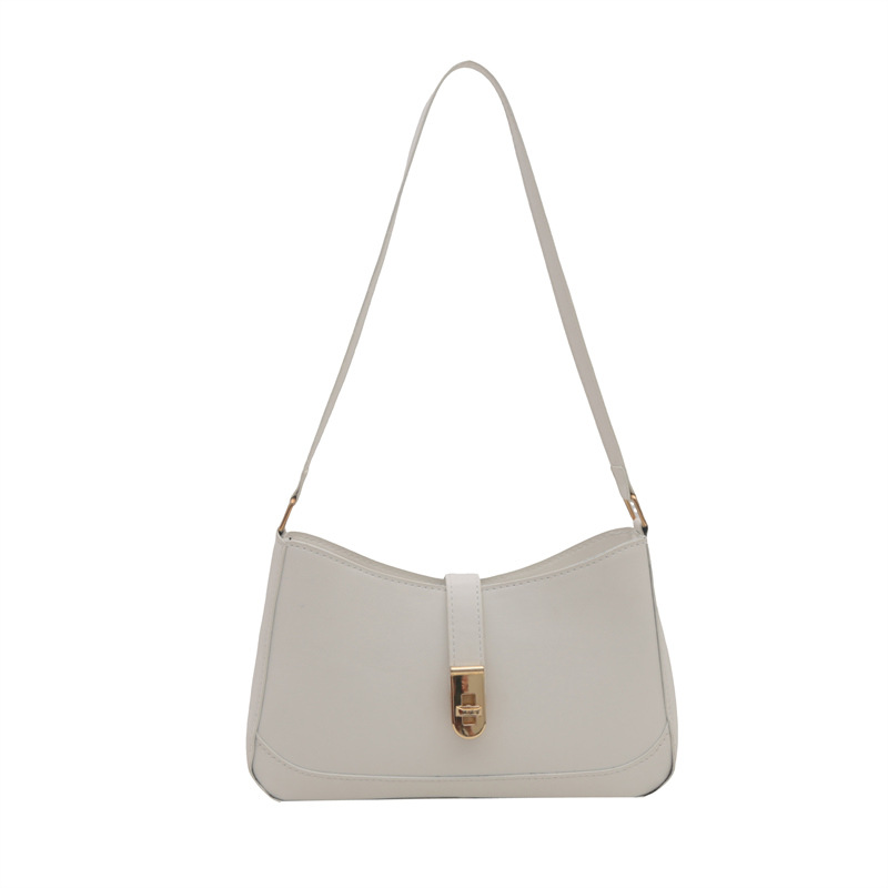 El popular diseño de nicho de este año 2024 nuevo bolso de mensajero de color sólido de moda bolso de hombro de moda bolso de axila con cerradura de estilo occidental