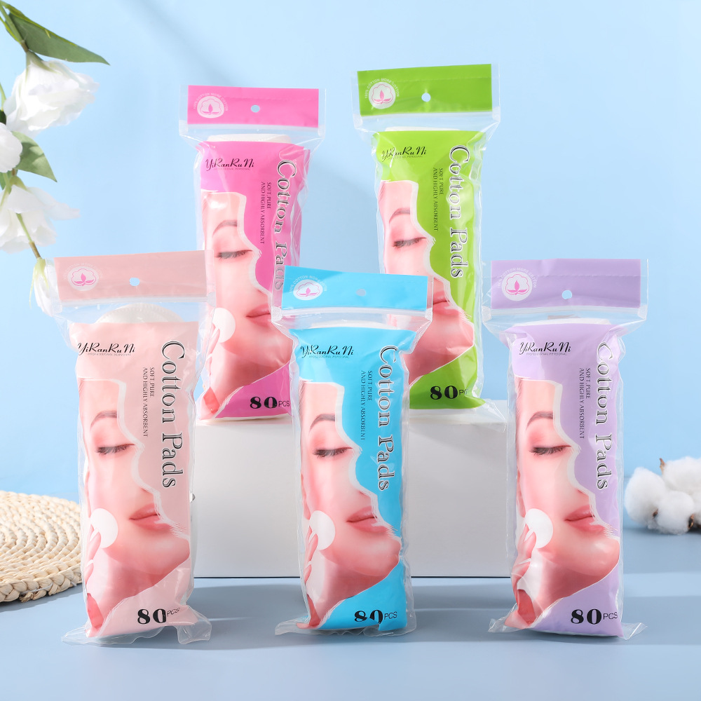 Transfronterizo redondo sin pellizco de algodón húmedo portátil desechable algodón desmaquillaje absorbente de agua de paquete grande espeso algodón de cuidado de la piel