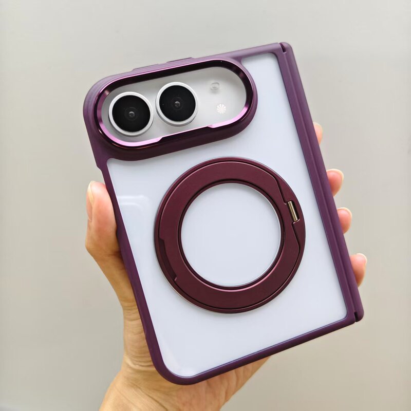 Suitable for Apple 18Duo Mobile Phone Case, 18Fold Magnetic Rotating Stand Phone Case, Double-Edged Central Axis Protective Case Suitable for Apple 18Duo Mobile Phone Case, 18Fold Magnetic Rotating Stand Phone Case, Double-Edged Central Axis Protective Case