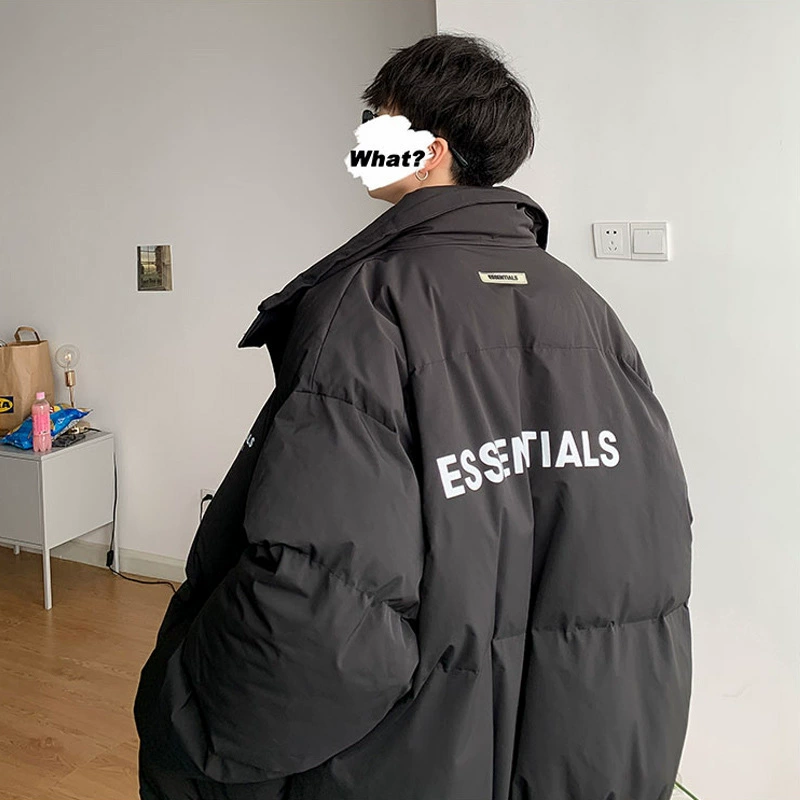 Осенне-зимнее Новое модное утолщенное модное Брендовое хлебное пальто для пар, свободное повседневное пальто с хлопковой подкладкой и принтом в американском стиле