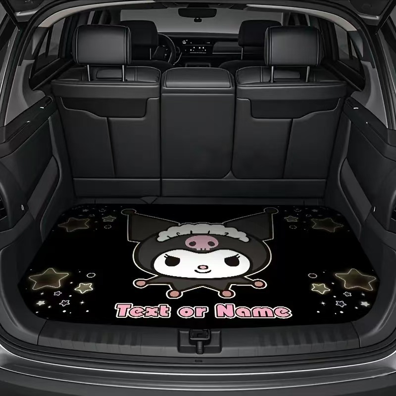 temu Amazon Cute Hello Kitty Car Trunk Crystal Velvet Floor Mat Dustproof, Non-Slip, Dirt-Resistant Mat for Dropshipping