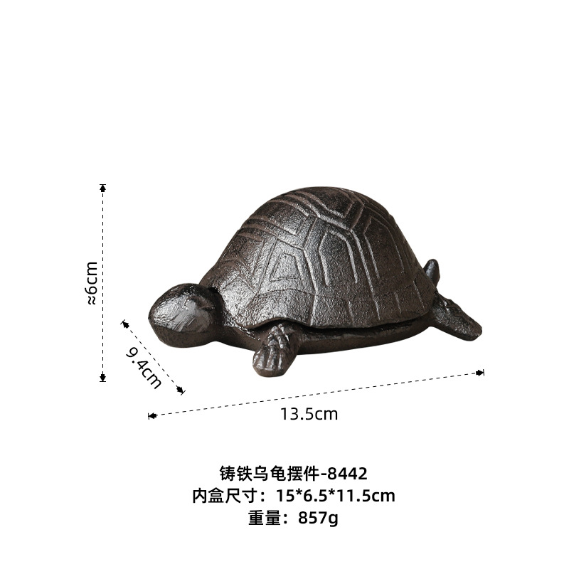 주철 거북 열쇠 상자 장식품-8442