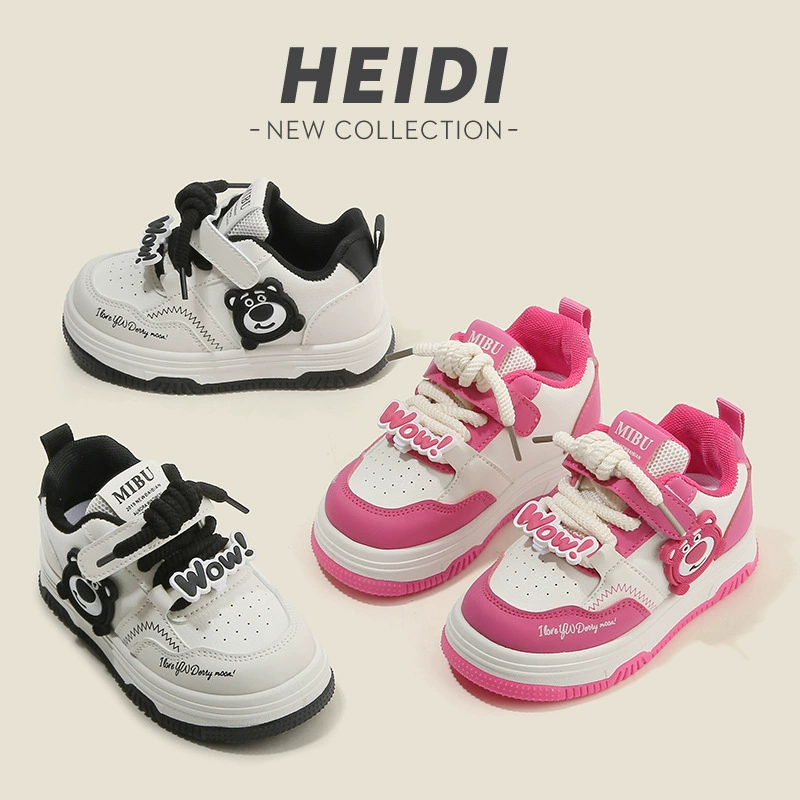 Детская спортивная обувь, весна-осень 2024, белые туфли для девочек, легкие повседневные кроссовки для мальчиков с героями мультфильмов, детская обувь на мягкой подошве, одинарная