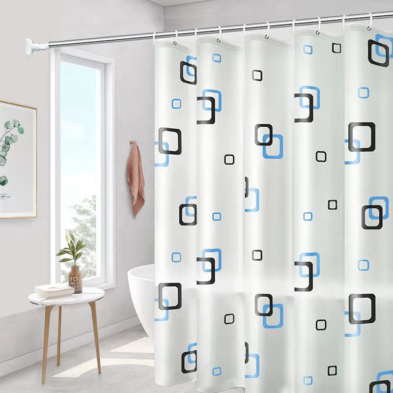 Baño de baño peva cortina de baño impermeable a prueba de agua sin perforación cortina de separación seca y húmeda comercio exterior explosión image 12