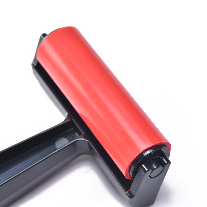 Tambor de impresión de 10 cm, juego de pintura con diamante, rodillo rojo, rodillo de tinta de arte, rodillo de tubo de goma de impresión para niños