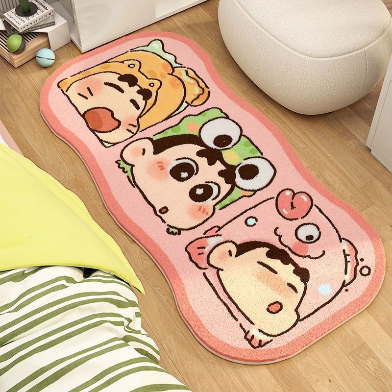 Cartoon Crayon Shin-Chan Bedside Blanket Thickened Imitation Cashmere Balcony Bay Window Mat Living Room Sofa Coffee Table Mat Easy to Care for
