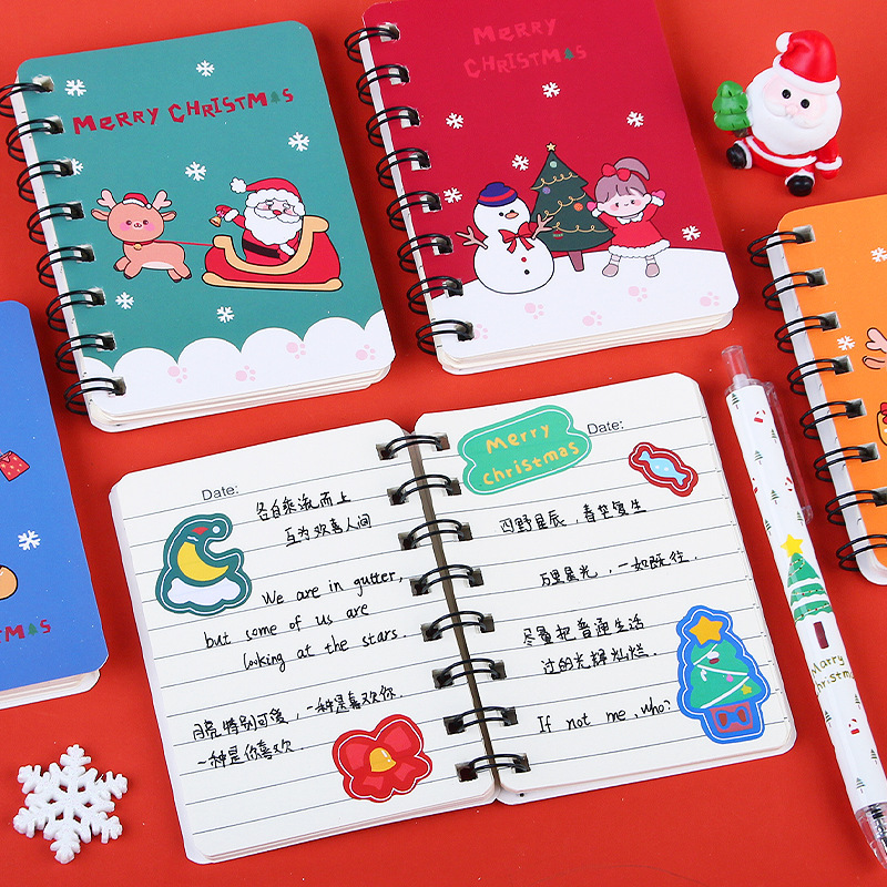 A7クリスマス横転コイル本学生携帯ポケットノート事務メモ帳日記帳クリスマスプレゼント|undefined