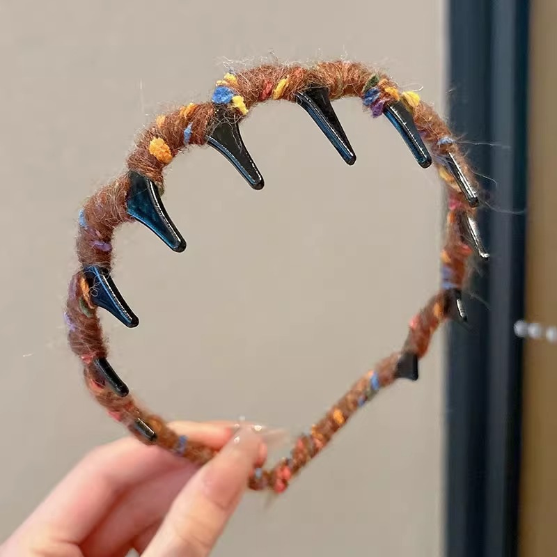 Peludo ondulado bandas de cabello 2025 nuevo alto cráneo bandas de cabello adornamiento de cabello otoño y invierno sensación de alta calidad temperamento retro clip para el cabello