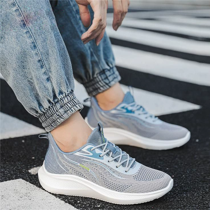 Fashionable demi-season low breathable sports shoes, universal casual footwear, for running