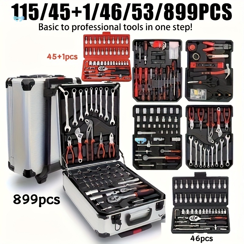 High Quality Car Repair Toolset 115/45 1/46/53/899pcs Car